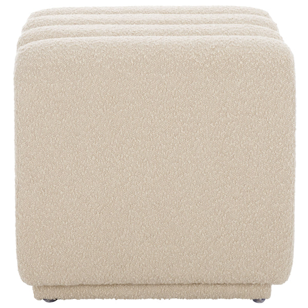 Safavieh Joseph Square Ottoman - Elegant Boucle Design For Ultimate Comfort And Sophisticated Living Spaces Beige Wood,Fabric,Foam Ott1307a