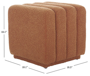 Safavieh Joseph Square Ottoman - Elegant Boucle Design For Ultimate Comfort And Sophisticated Living Spaces Rust Wood,Fabric,Foam Ott1307b