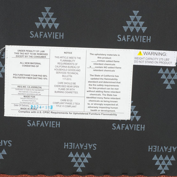 Safavieh Joseph Square Ottoman - Elegant Boucle Design For Ultimate Comfort And Sophisticated Living Spaces Rust Wood,Fabric,Foam Ott1307b