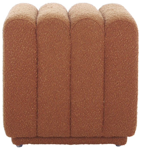 Safavieh Joseph Square Ottoman - Elegant Boucle Design For Ultimate Comfort And Sophisticated Living Spaces Rust Wood,Fabric,Foam Ott1307b