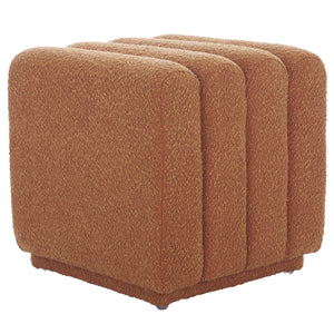 Safavieh Joseph Square Ottoman - Elegant Boucle Design For Ultimate Comfort And Sophisticated Living Spaces Rust Wood,Fabric,Foam Ott1307b