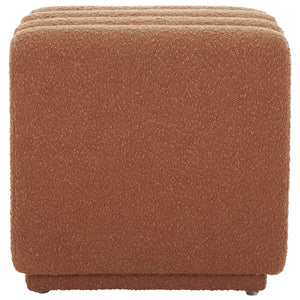 Safavieh Joseph Square Ottoman - Elegant Boucle Design For Ultimate Comfort And Sophisticated Living Spaces Rust Wood,Fabric,Foam Ott1307b