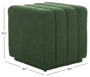Safavieh Joseph Square Ottoman - Elegant Boucle Design For Ultimate Comfort And Sophisticated Living Spaces Pine Green Wood,Fabric,Foam Ott1307c
