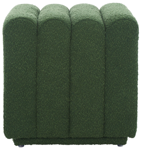 Safavieh Joseph Square Ottoman - Elegant Boucle Design For Ultimate Comfort And Sophisticated Living Spaces Pine Green Wood,Fabric,Foam Ott1307c