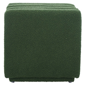 Safavieh Joseph Square Ottoman - Elegant Boucle Design For Ultimate Comfort And Sophisticated Living Spaces Pine Green Wood,Fabric,Foam Ott1307c