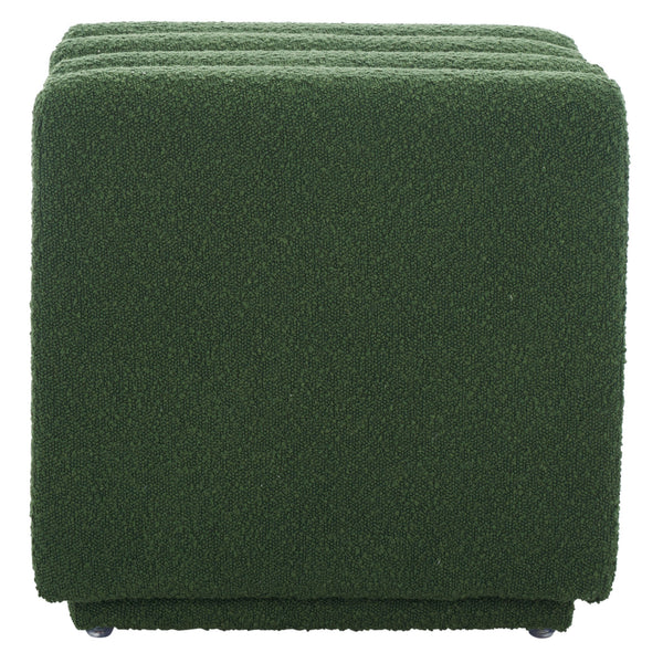 Safavieh Joseph Square Ottoman - Elegant Boucle Design For Ultimate Comfort And Sophisticated Living Spaces Pine Green Wood,Fabric,Foam Ott1307c