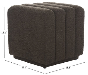 Safavieh Joseph Square Ottoman - Elegant Boucle Design For Ultimate Comfort And Sophisticated Living Spaces Brown Wood,Fabric,Foam Ott1307d
