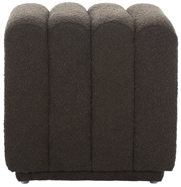 Safavieh Joseph Square Ottoman - Elegant Boucle Design For Ultimate Comfort And Sophisticated Living Spaces Brown Wood,Fabric,Foam Ott1307d