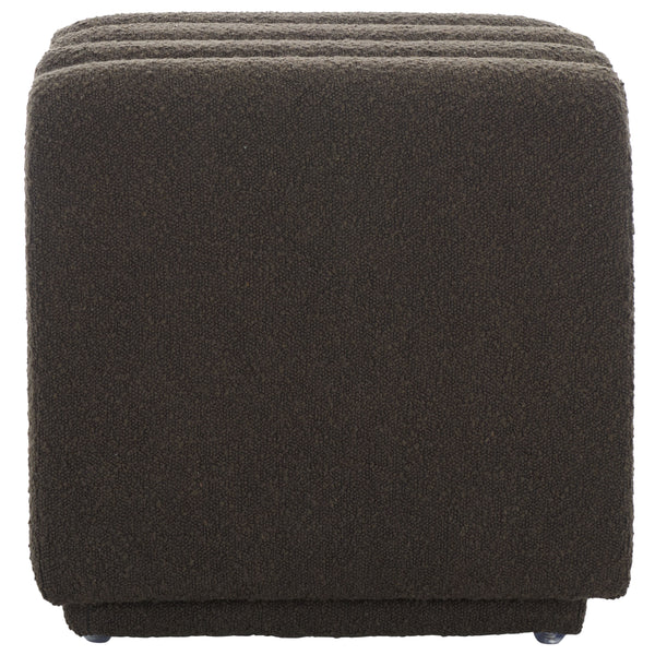 Safavieh Joseph Square Ottoman - Elegant Boucle Design For Ultimate Comfort And Sophisticated Living Spaces Brown Wood,Fabric,Foam Ott1307d