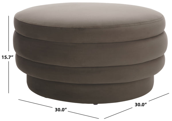 Safavieh Rohan Layered Cocktail Ottoman - Chic Contemporary Design For Stylish Living Rooms And Offices Brown Wood,Fabric,Foam Ott1308a