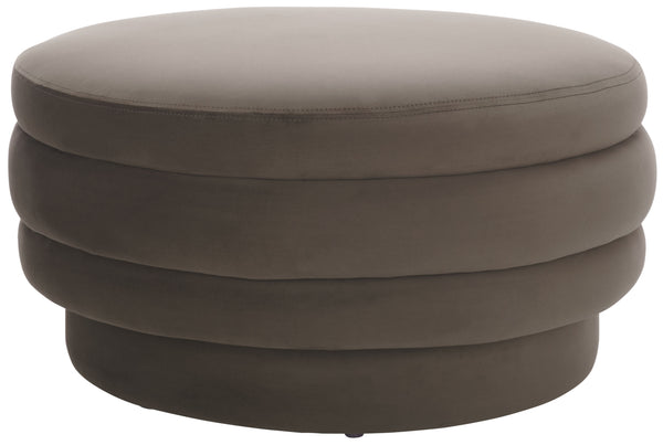 Safavieh Rohan Layered Cocktail Ottoman - Chic Contemporary Design For Stylish Living Rooms And Offices Brown Wood,Fabric,Foam Ott1308a