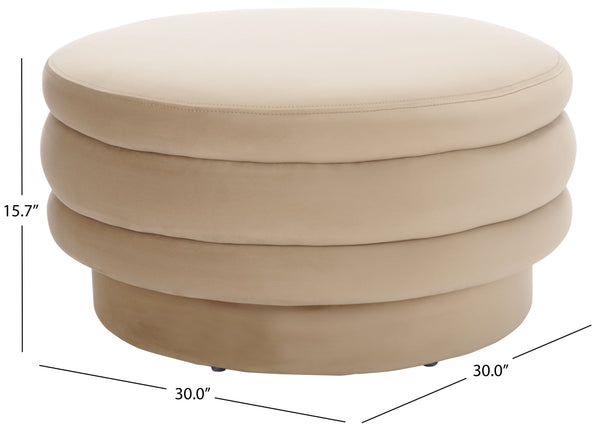 Safavieh Rohan Layered Cocktail Ottoman - Chic Contemporary Design For Stylish Living Rooms And Offices Light Brown Wood,Fabric,Foam Ott1308b