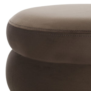 Safavieh Rohan Layered Ottoman - Luxurious Comfort And Style For Your Living Space, Perfect For Relaxation Chocolate Wood,Fabric,Foam Ott1309a