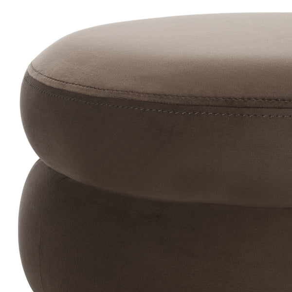 Safavieh Rohan Layered Ottoman - Luxurious Comfort And Style For Your Living Space, Perfect For Relaxation Chocolate Wood,Fabric,Foam Ott1309a