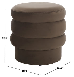 Safavieh Rohan Layered Ottoman - Luxurious Comfort And Style For Your Living Space, Perfect For Relaxation Chocolate Wood,Fabric,Foam Ott1309a