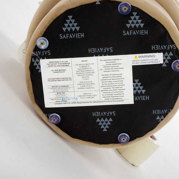 Safavieh Rohan Layered Ottoman - Luxurious Comfort And Style For Your Living Space, Perfect For Relaxation Tan Wood,Fabric,Foam Ott1309b