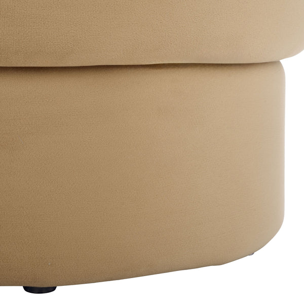 Safavieh Rohan Layered Ottoman - Luxurious Comfort And Style For Your Living Space, Perfect For Relaxation Tan Wood,Fabric,Foam Ott1309b