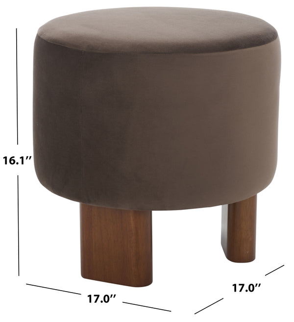 Safavieh Mista Ottoman With Elegant Wooden Legs – Timeless Comfort And Style For Any Living Space Decor Chocolate ,Brown Wood,Fabric,Foam Ott1310a