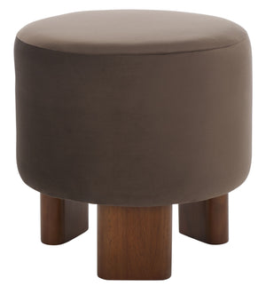 Safavieh Mista Ottoman With Elegant Wooden Legs – Timeless Comfort And Style For Any Living Space Decor Chocolate ,Brown Wood,Fabric,Foam Ott1310a