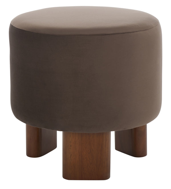 Safavieh Mista Ottoman With Elegant Wooden Legs – Timeless Comfort And Style For Any Living Space Decor Chocolate ,Brown Wood,Fabric,Foam Ott1310a