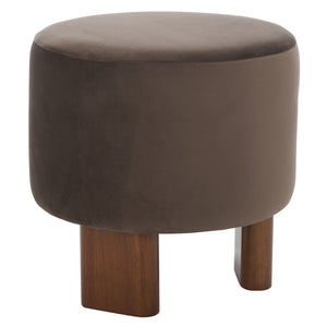 Safavieh Mista Ottoman With Elegant Wooden Legs – Timeless Comfort And Style For Any Living Space Decor Chocolate ,Brown Wood,Fabric,Foam Ott1310a