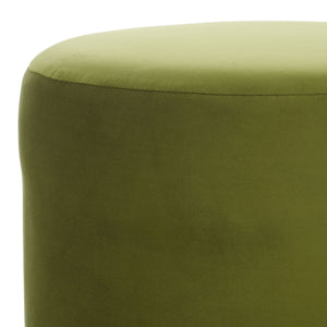 Safavieh Mista Ottoman With Elegant Wooden Legs – Timeless Comfort And Style For Any Living Space Decor Olive ,Brown Wood,Fabric,Foam Ott1310c