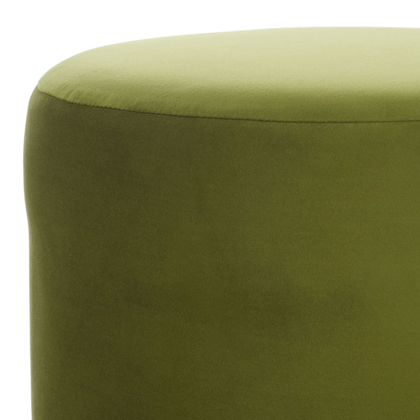 Safavieh Mista Ottoman With Elegant Wooden Legs – Timeless Comfort And Style For Any Living Space Decor Olive ,Brown Wood,Fabric,Foam Ott1310c