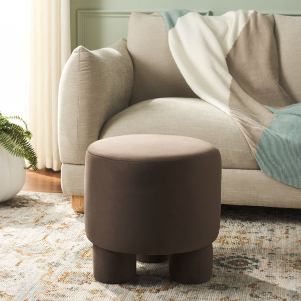 Safavieh Naref Ottoman - Stylish Comfort Piece For Living Room, Perfect Blend Of Durability And Elegance Chocolate Wood,Fabric,Foam Ott1311a