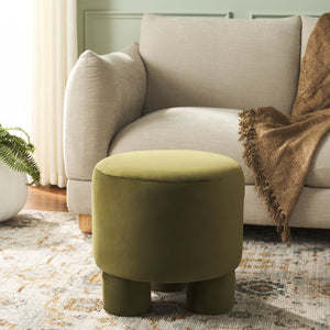 Safavieh Naref Ottoman - Stylish Comfort Piece For Living Room, Perfect Blend Of Durability And Elegance Olive Wood,Fabric,Foam Ott1311c