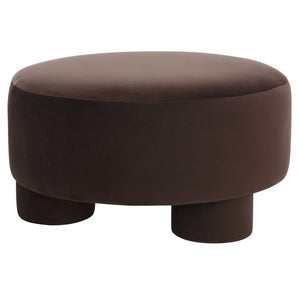 Safavieh Naref Cocktail Ottoman - Elegant Upholstered Footrest With Versatile Style For Living Space Comfort Chocolate OTT1312A