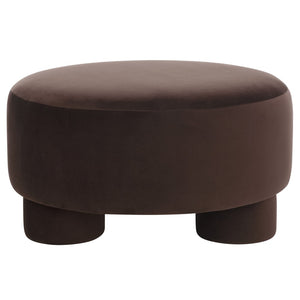 Safavieh Naref Cocktail Ottoman - Elegant Upholstered Footrest With Versatile Style For Living Space Comfort Chocolate OTT1312A