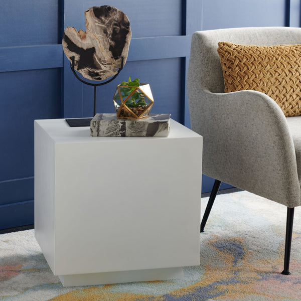 Safavieh Kolden Square Stool - Modern Minimalist Faux-Concrete Accent For Stylish Seating & Décor Solutions OTT3000A