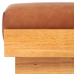 Safavieh Tarilynn Ottoman - Plush Velvet Footstool & Extra Seat With Stylish Rubberwood Frame For Any Room Congac / Natural OTT3400C