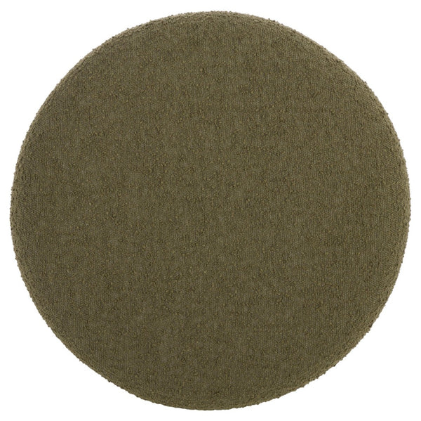 Safavieh Ryth Chic Boucle Ottoman - Versatile Cylindrical Accent For Extra Seating, Footrest, Or Decor Olive OTT3401C