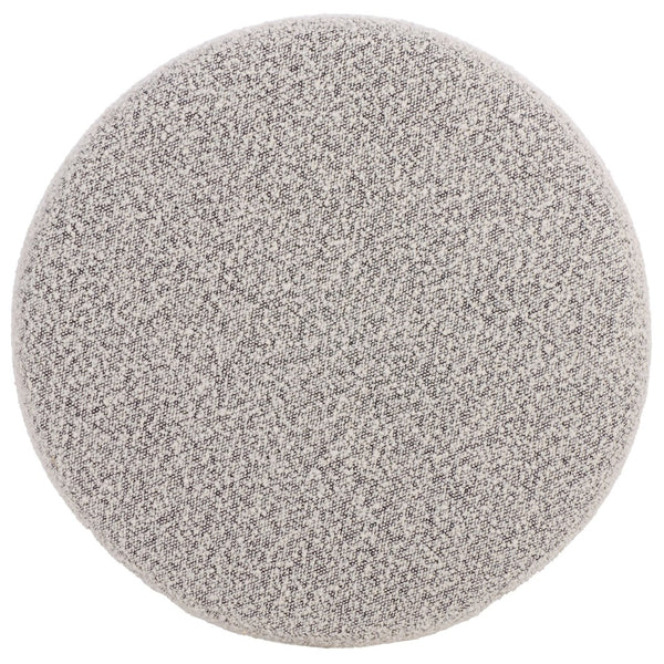 Safavieh Ryth Chic Boucle Ottoman - Versatile Cylindrical Accent For Extra Seating, Footrest, Or Decor White / Black OTT3401E