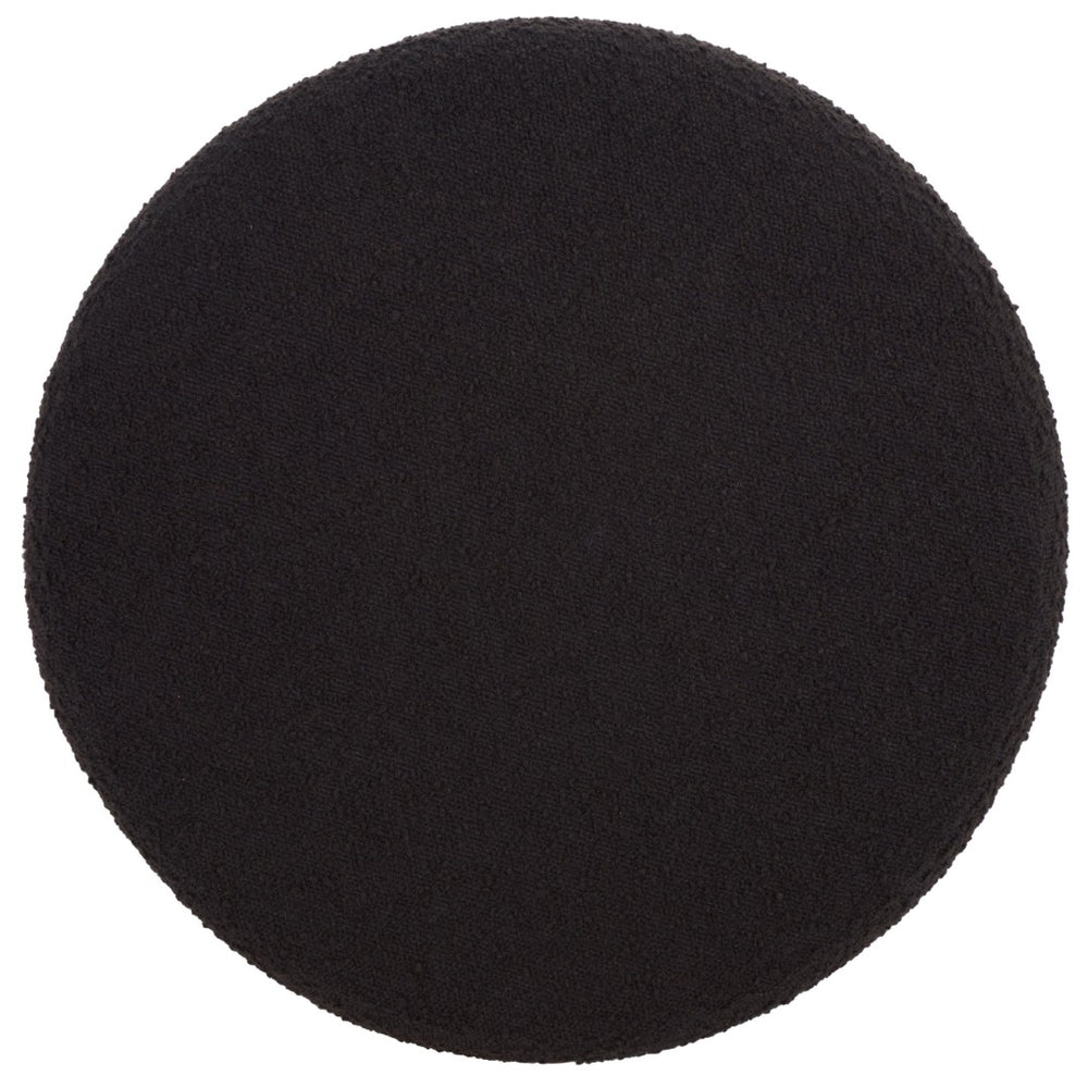 Safavieh Ryth Chic Boucle Ottoman - Versatile Cylindrical Accent For Extra Seating, Footrest, Or Decor Black OTT3401F