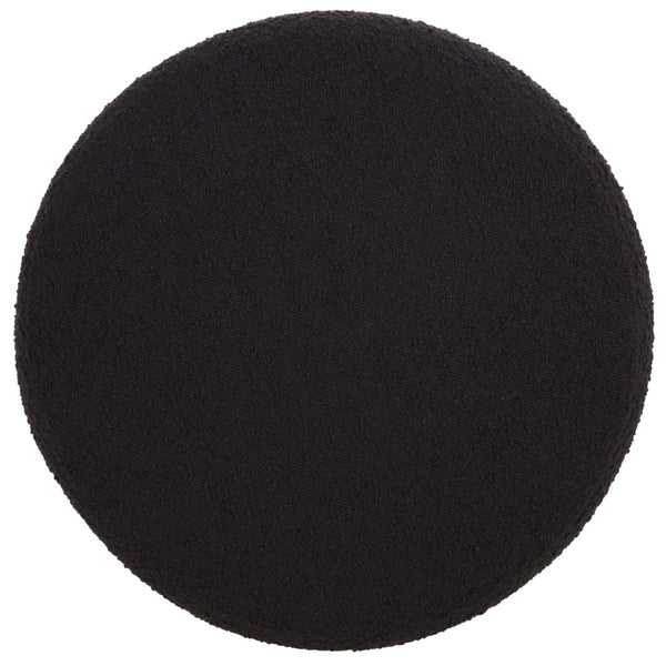Safavieh Ryth Chic Boucle Ottoman - Versatile Cylindrical Accent For Extra Seating, Footrest, Or Decor Black OTT3401F