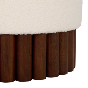 Safavieh Cerna Ottoman - Elegant Off White & Dark Brown Home Furniture For Stylish Living Room Decor Off White ,Dark Brown Wood,Foam,Fabric Ott3402a