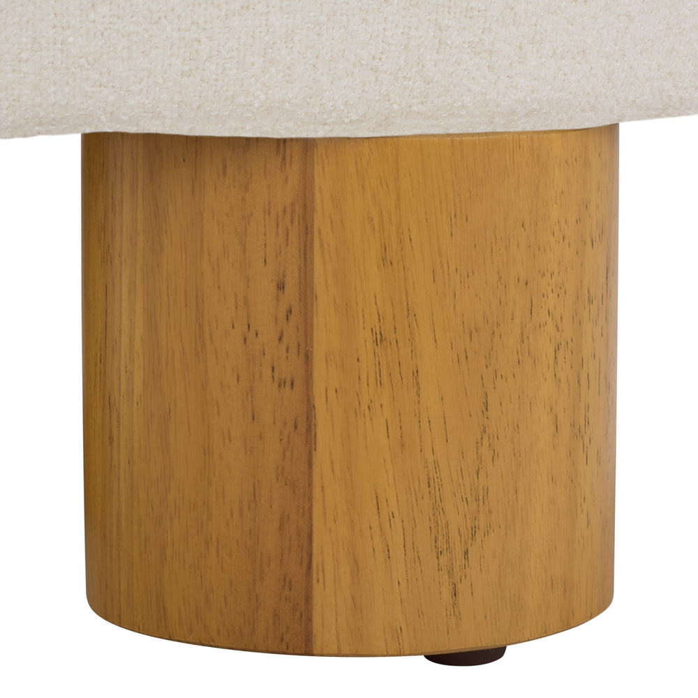 Safavieh Posner Ottoman - Elegant Ivory/Natural Fabric, Durable Rubberwood, Plush Foam Comfort For Stylish Relaxation Ivory ,Natural Wood,Foam,Fabric Ott3403a