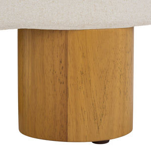 Safavieh Posner Ottoman - Elegant Ivory/Natural Fabric, Durable Rubberwood, Plush Foam Comfort For Stylish Relaxation Ivory ,Natural Wood,Foam,Fabric Ott3403a