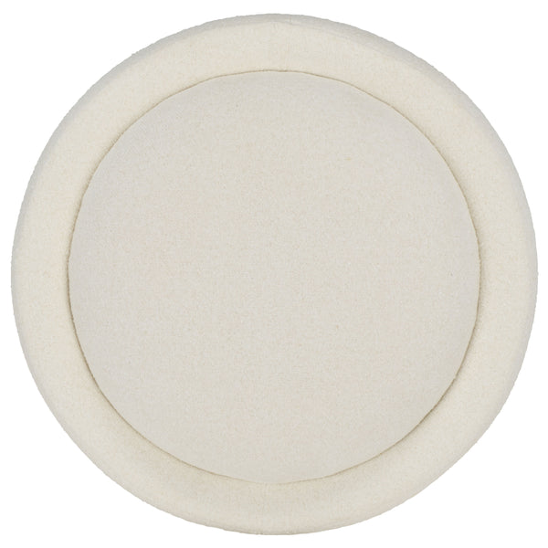 Safavieh Posner Ottoman - Elegant Ivory/Natural Fabric, Durable Rubberwood, Plush Foam Comfort For Stylish Relaxation Ivory ,Natural Wood,Foam,Fabric Ott3403a