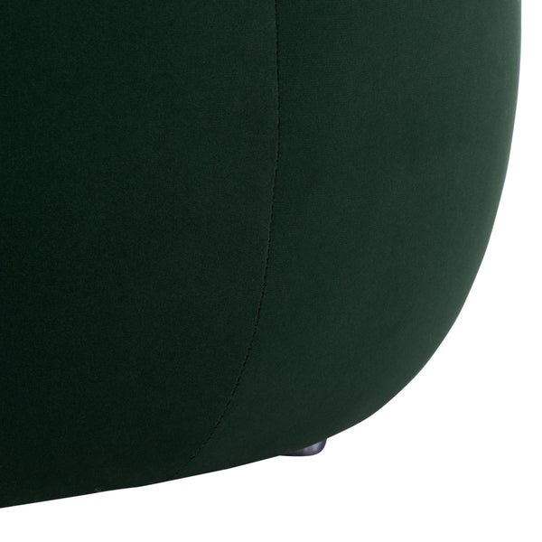Siara Round Storage Ottoman With Hidden Compartment, Cream Upholstery, Durable Plywood Frame Pmid