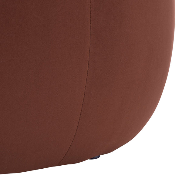Siara Round Storage Ottoman With Hidden Compartment, Cream Upholstery, Durable Plywood Frame Pmid