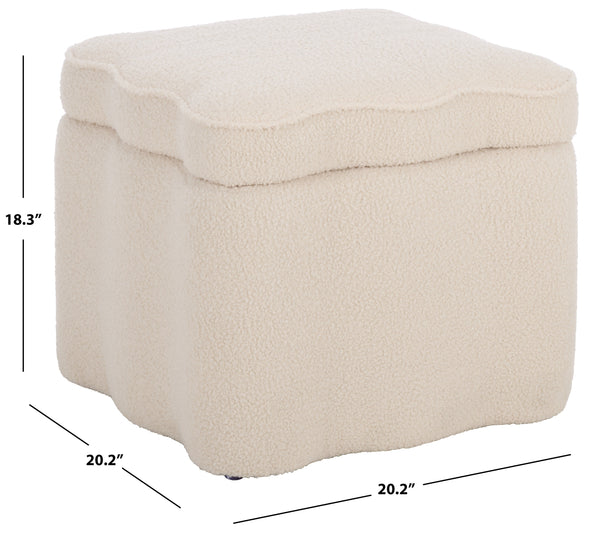 Emmie Square Storage Ottoman With Lift-Top Concealed Compartment, Plush Foam Seating & Modern Look