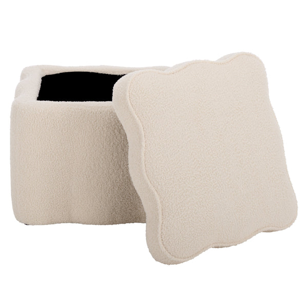 Emmie Square Storage Ottoman With Lift-Top Concealed Compartment, Plush Foam Seating & Modern Look