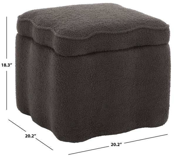 Emmie Square Storage Ottoman With Lift-Top Concealed Compartment, Plush Foam Seating & Modern Look