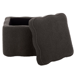 Emmie Square Storage Ottoman With Lift-Top Concealed Compartment, Plush Foam Seating & Modern Look