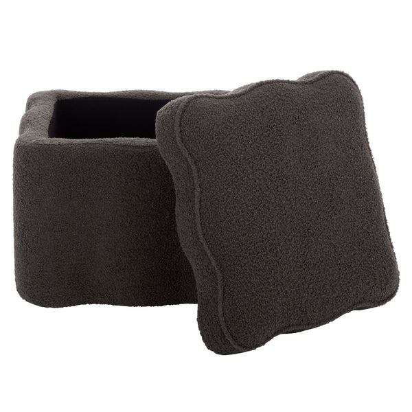 Emmie Square Storage Ottoman With Lift-Top Concealed Compartment, Plush Foam Seating & Modern Look