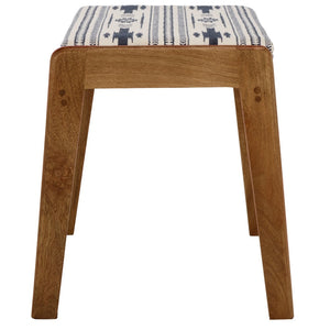 Safavieh Ute Ottoman - Stylish Navy-White Cotton Upholstered Footstool With Durable Mango Wood Frame Design OTT3700A
