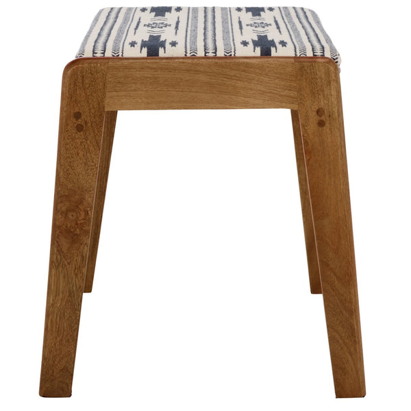 Safavieh Ute Ottoman - Stylish Navy-White Cotton Upholstered Footstool With Durable Mango Wood Frame Design OTT3700A
